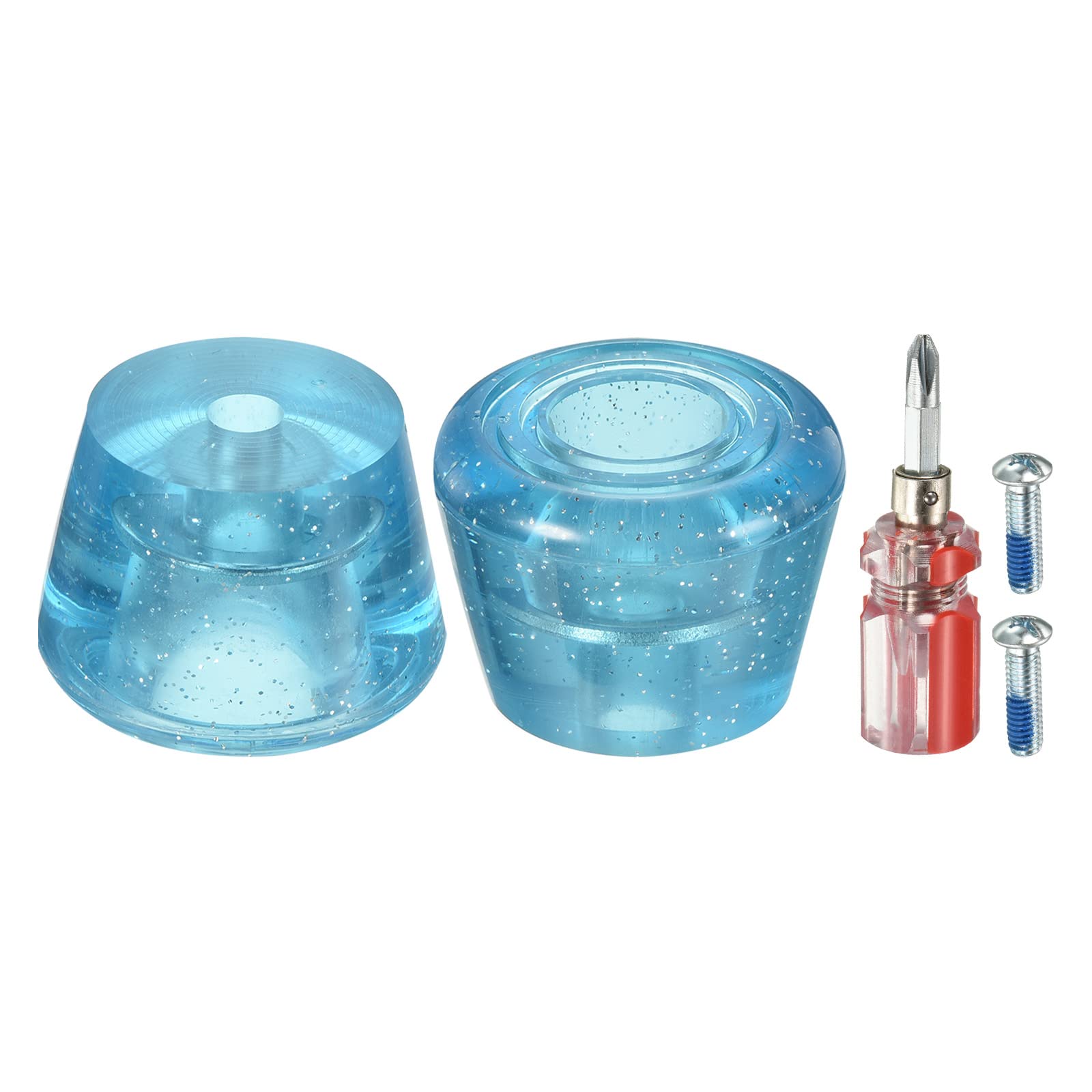 PATIKIL Roller Skate Toe Stops with Screwdriver, 1 Pair 82A Rubber Brake Stoppers Block for Roller Skate Accessories Replacement, Clear Blue