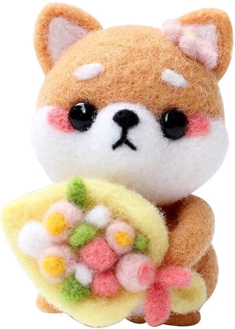 Amazon Co Jp Ywawj 告白の犬の犬ニードルフェルトキット ニードルフェルトスターターキット手作りの動物の人形ニードルフェルト羊毛 フェルトキット非完成diy手づくりフェルト用品 ホーム キッチン