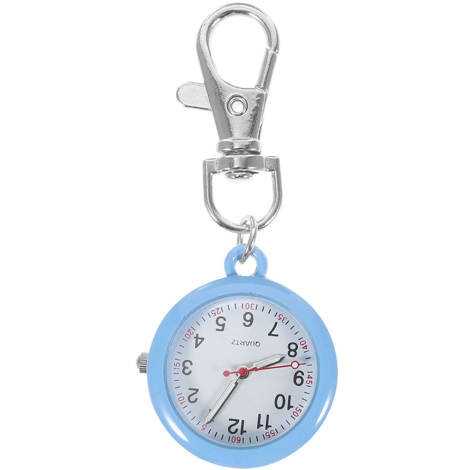 Hemobllo Pocket Watch Keychain Pocket Watch Hanging Doctor Clip- on Fob Carabiner for Doctors Nurses Chefs Hiking Climbing Blue