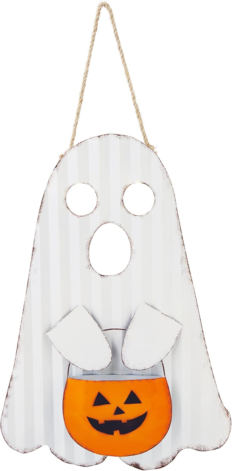 Wreath Hangers - Mud Pie Light Up Door Hanger, Ghost