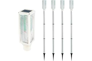 Aolyty Solar Lights Outdoor, Waterproof Driveway Markers Reflective, Warning Flash Light with 2 Lighting Modes, LED Solar Light 4 Pack for Parking Lots, Yard, Sidewalk, Stop Sign, 30 Inches (White)