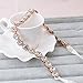 Crystal Rhinestone Wedding Bridal Rose Gold Headband Hair Hairpiece with Ivory Ribbon