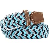 Huyfhksd Multicolored Elastic Woven Golf Belts Casual Braided Stretch Belt for Men and Women