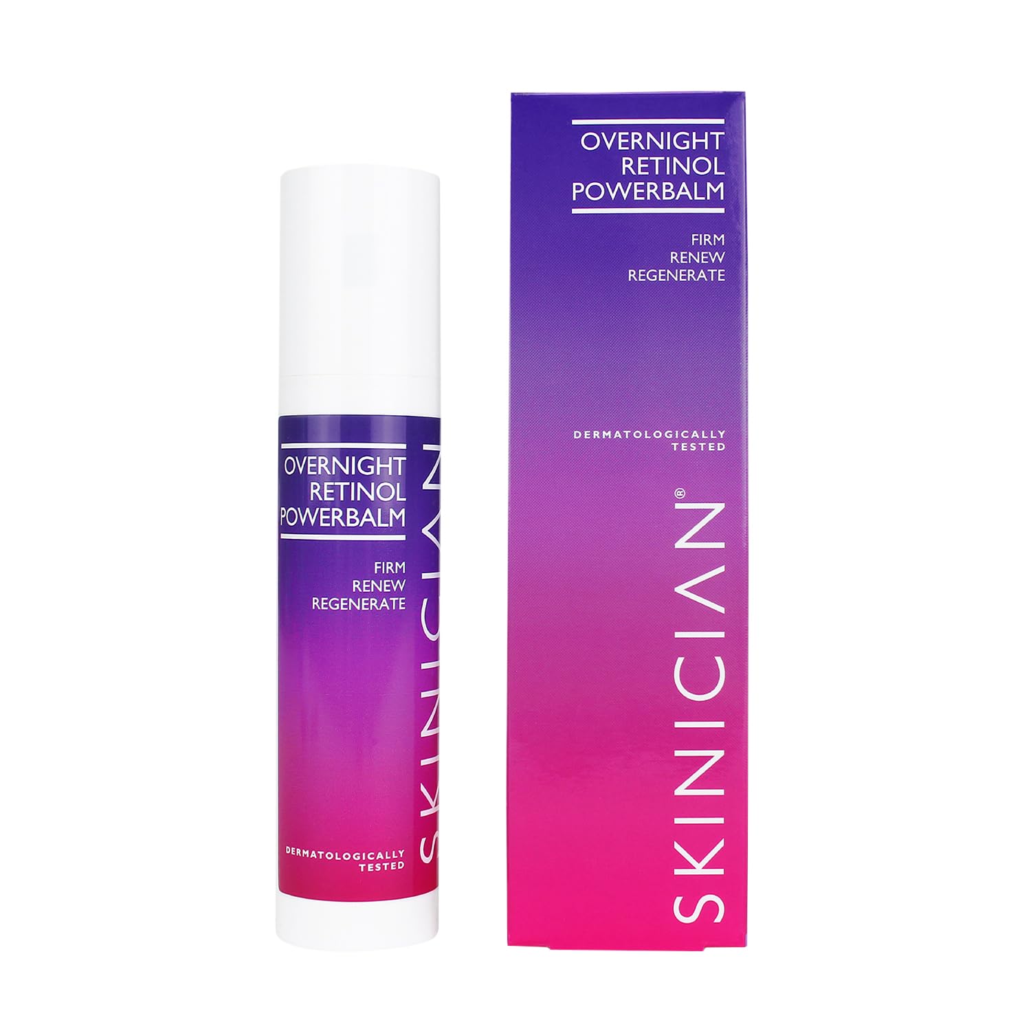 SKINICIAN Ageless Overnight Retinol Powerbalm - Anti-Ageing Retinoid Face Serum - Peptide Moisturiser to Reduce Fine Lines & Skin Pigmentation - Evening Skincare - Vegan & Cruelty Free (50ml)