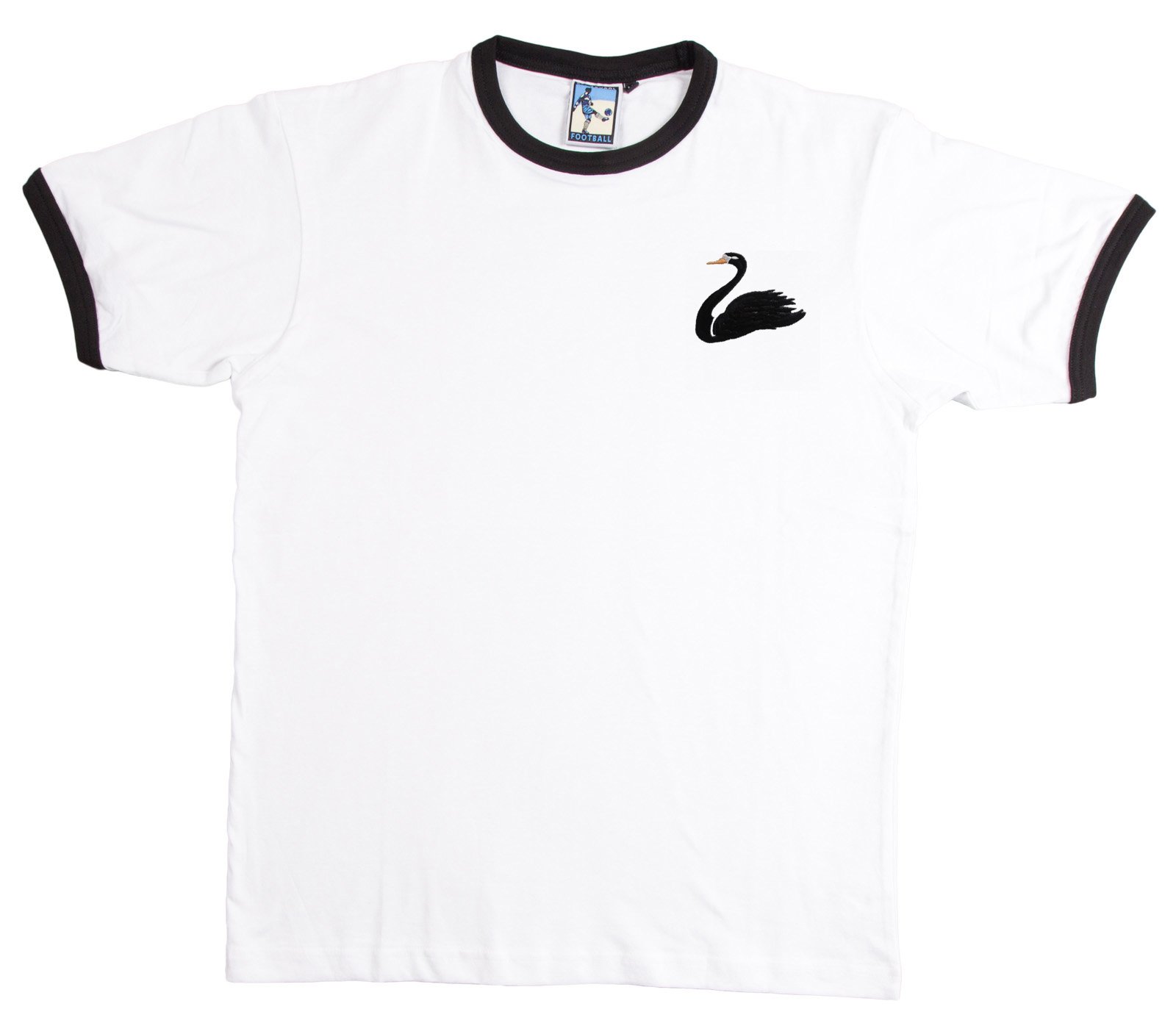 The Old School Shop Swansea CTY Retro Football T-Shirt 60s New Sizes S-XXL Logo Embroidered White