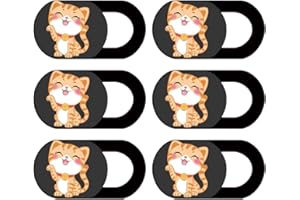 Ipetboom 6pcs Webcam Cover Slider for Laptop and Tablet Cute Cat Pattern, Ultra Thin Privacy Protective Lid