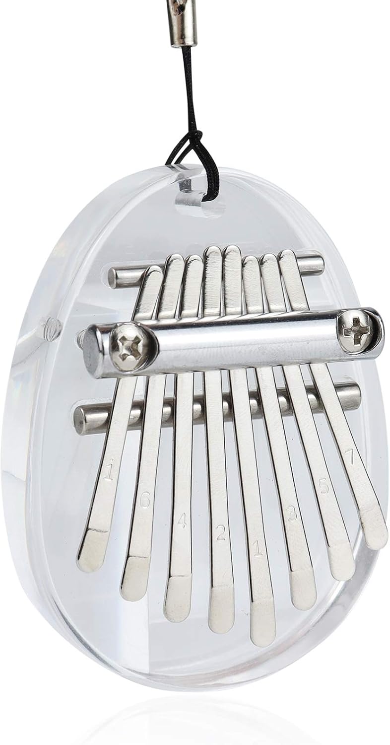 Alnicov Acrylic 8 Keys Kalimba Thumb Piano,MiNi Finger Piano,with lanyard Suitable for Beginners in Birthday Christmas - Image 4