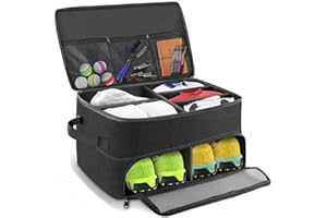 GENERIC 1GoTo-G Golf Trunk Organizer, Waterproof Double Partition Golf Trunk Storage for 2 Pair Shoes, Car Golf Locker for Golf Accessories, Balls, Tees, Clothes, Gloves, Golf Gifts