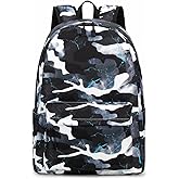 Lmwzh Backpack For Boys Girls Elementary Waterproof teen School Bags Kids Bookbag Lightweight Camo Black