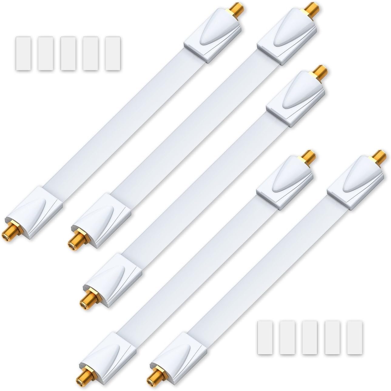 deleyCON 1x Window Feed-Through for SAT Cable 21cm Flexible Extremely Flat 30cm Length Shielded Adhesive Pads - Copper