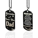 EGHTvmok Dad Gifts for Dad Christmas Xmas Valentines Father's Day Gifts from Daughter Son Birthday Father Day Presents for Papa Easter Fathers Day Dog Tag Chain Necklace for Men Stocking Stuffers