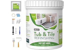 TENEE DIY Sink Bathtub Reglaze Kit White, Water Based Tub and Tile Refinishing Kit Easy to Use, Tile Paint Kit Low Odor Bathtub Refinishing Paint for Bathroom Kitchen Porcelain Fiberglass