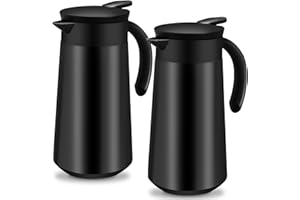 2 Pcs 27oz Thermal Coffee Carafe Stainless Steel Coffee Pot for Keeping Hot/Cold Insulated Double Walled Vacuum Tea Pot with 