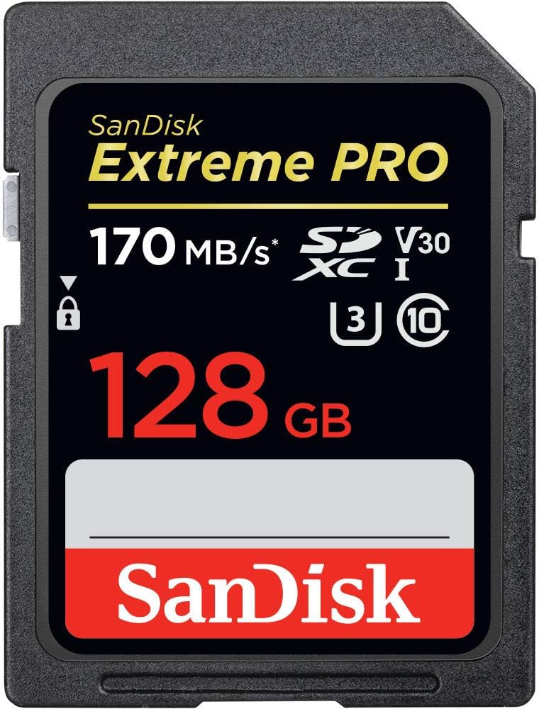 SanDisk Extreme Pro - Tarjeta de Memoria SDXC de 128 GB, hasta 170 MB/s, Class 10, U3 y V30