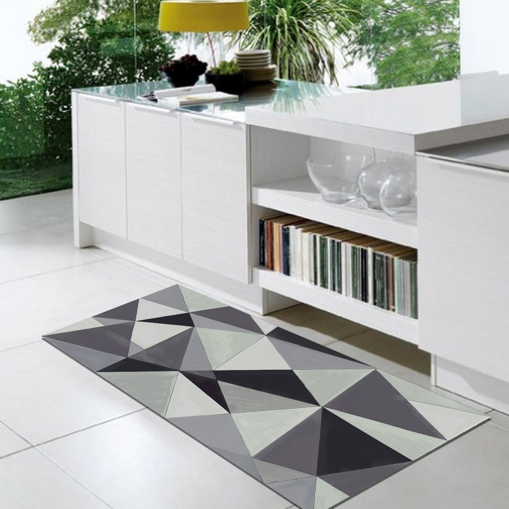 Vilber Great Chef Kandinsky Rug, Vinyl, Black, 50 x 140 x 0.2 cm