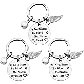 XGALBLA 3 Pcs Sister Keychain: Friendship Christmas Gifts for Women Sisters, Not by Blood, But by Heart