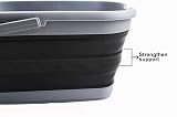 SAMMART 12L Collapsible Rectangular Handy Basket Grey Black view 4