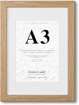 Fabian Clarke London A3 Modern Oak Frame with White A4 Mount Portrait or