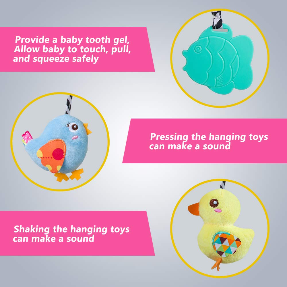 Caterbee Baby car seat Toys, Hangings Activity Spiral Plush Crib Toys