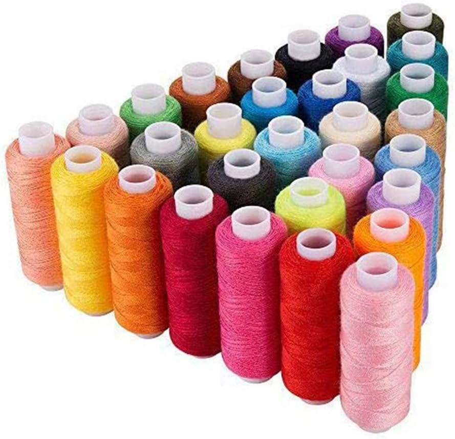 Sewing Threads Polyester 250Yards Per Spools for Hand & Machine Sewing (30pc)