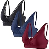 Topwhere Lace Cotton Sleep Bras for Women, Maternity Nursing Bras, Pregnancy Support Bra with Adjustable Straps