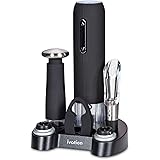 Ivation Wine Gift Set, Includes Electric Wine Bottle Opener, Wine Aerator, Vacuum Wine Preserver, 2 Bottle Stoppers, Foil Cut