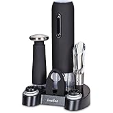 Ivation Wine Gift Set – Includes Electric Opener, Aerator, Vacuum Preserver, 2 Stoppers, Foil Cutter & Charging Base