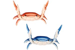Sinbana 2pcs Creative Crab Pen Holder, Weightlifting Crab Shaped Pen Stand & Desk Organizer Pencil Holders Storage Rack Cute 