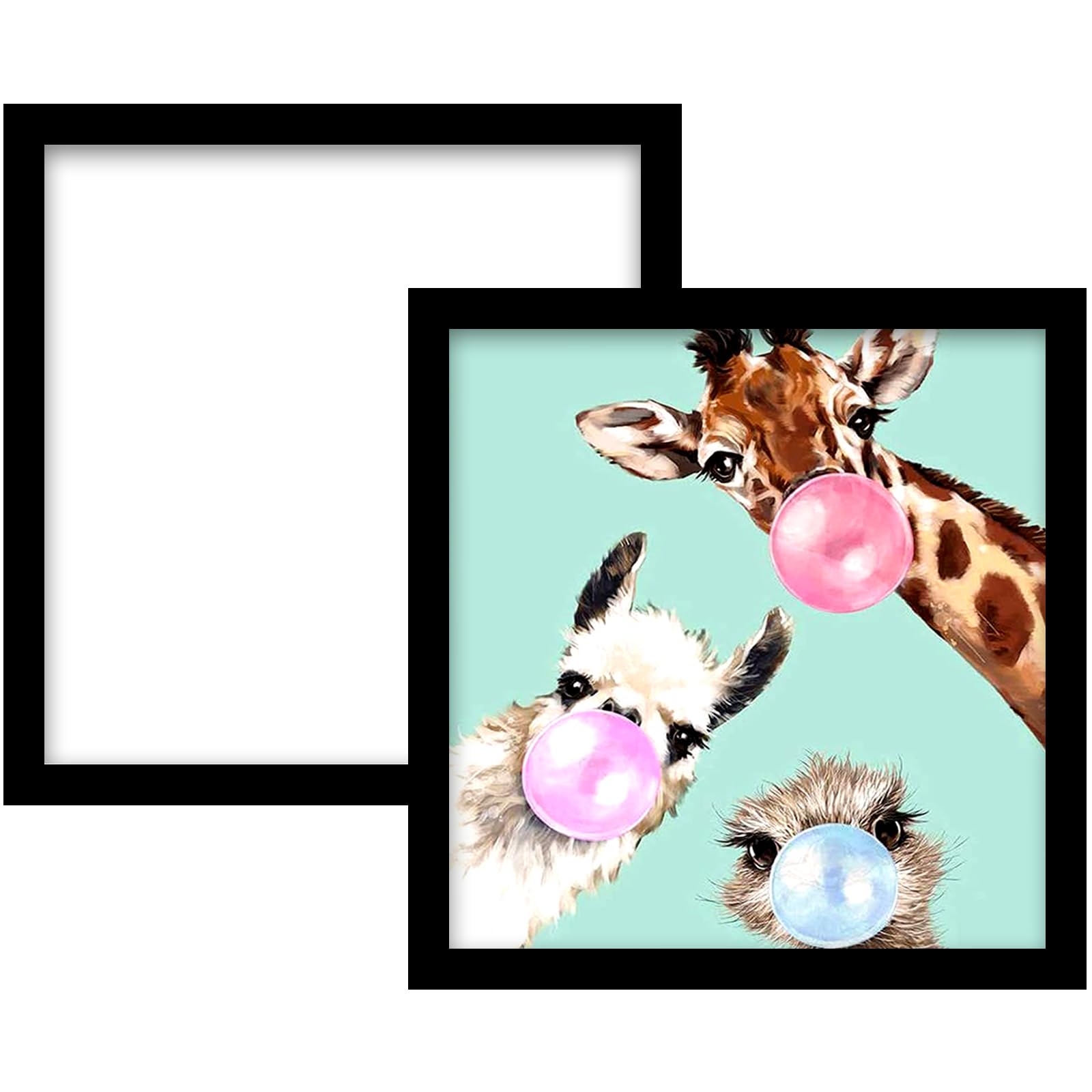 SPOKKI 2 Pack Black Diamond Painting Frame, 30 x 30 cm Magnetic Picture Frame for Diamond Painting Pictures