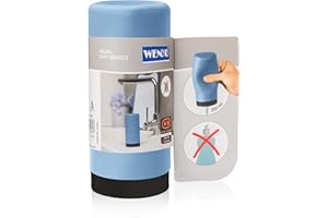 WENKO Easy Squeeze Dish Soap Dispenser for Kitchen Sink, Squeeze Bottle for Liquid and Hand Lotion, Round Refillable Plastic Bottles, Easy to Fill and to use, 8.5 oz, Blue