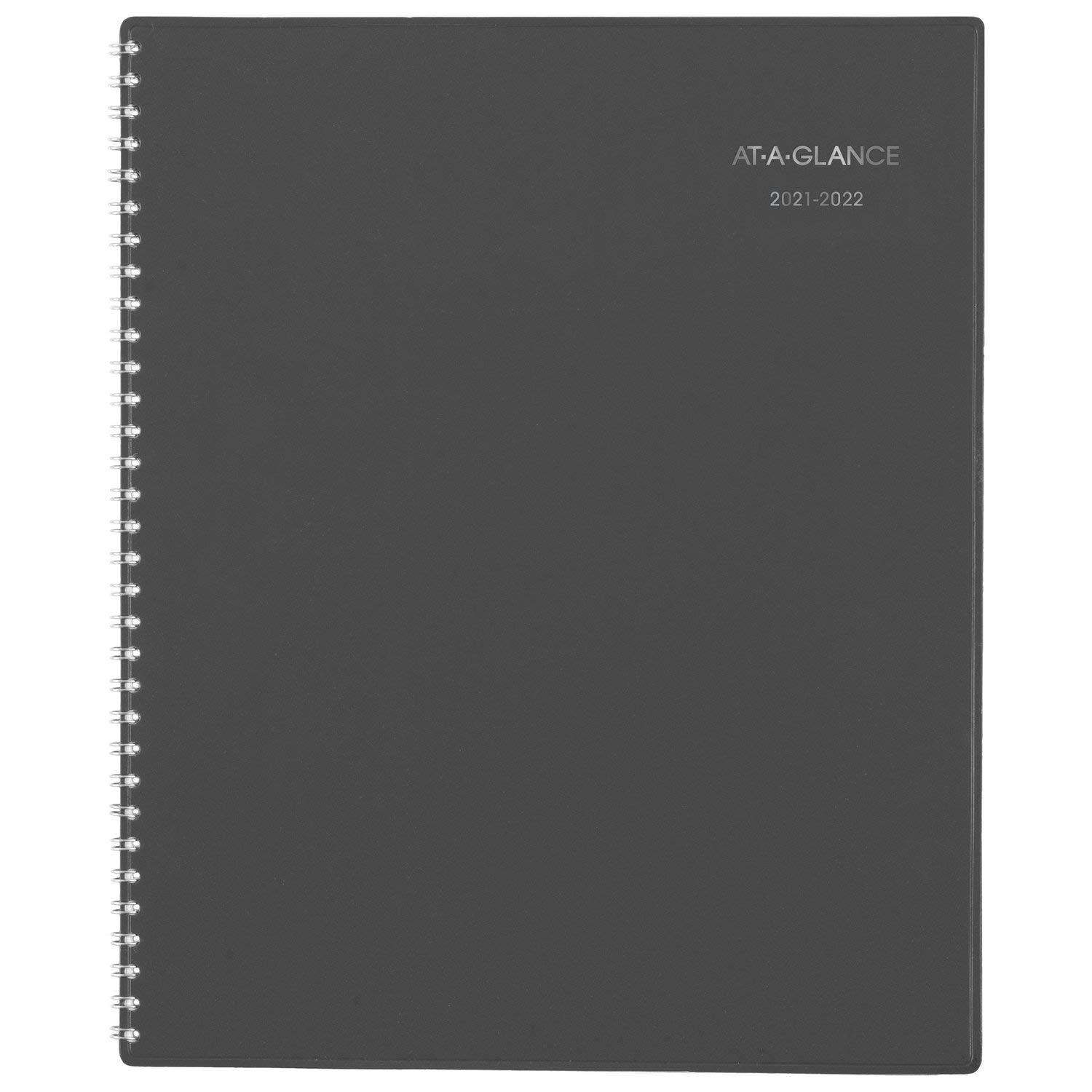 AT-A-GLANCE Academic Planner 2021-2022, AT-A-GLANCE Monthly Book Planner, 8-1/2" x 11", Large, for School, Teacher, Student, DayMinder, Charcoal (AYC47045)