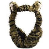 MOSSTYUS Cute Animal Earmuffs Foldable Ear Warmers Winter Warm Plush Ear Covers Protection