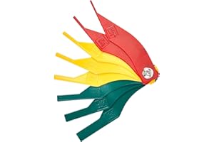 HARDK Metal Brake Lining Thickness Gauge Tool - Set of 8, Automotive Brake Pad Measuring Ruler,Brake Pad Feeler Gauge,Corrosion Resistant High Visibility Finish - Metric & SAE Measurements,Color Coded Sizes