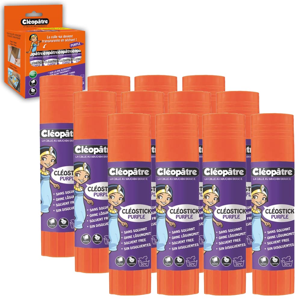 Cléopâtre - BA8-18x12 - Cléo'stick Purple - Box of 12 Purple Glue Sticks 8g