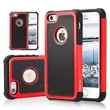 iphone 5s case, iPhone SE Case, ShuYo(TM) Rugged Heavy Duty Impact Slim Hard Hybrid Case Heavy Duty Protection Shock-Absorption / Impact Resistant Bumper Case for iphone 5 5S SE 5SE [Black/Red]