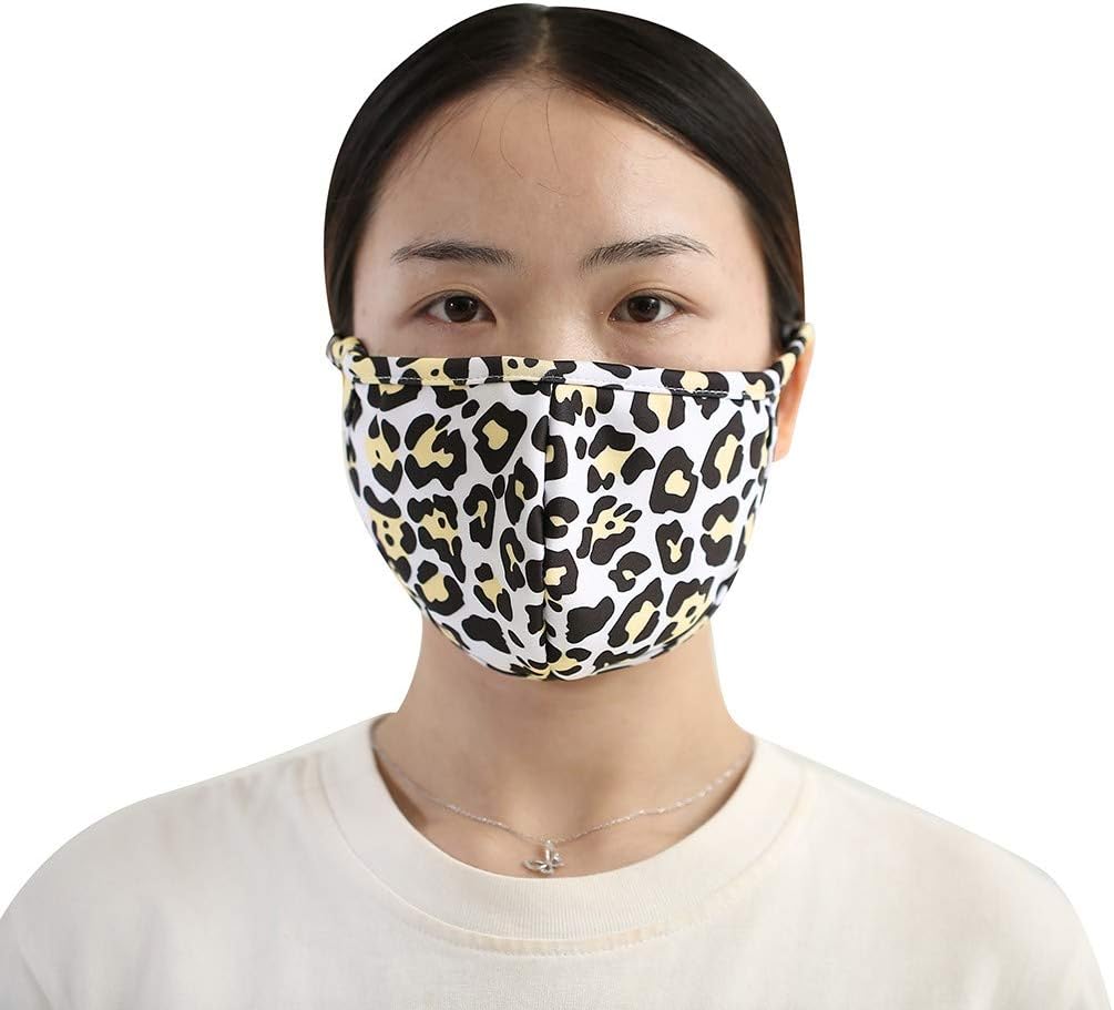 yellow and white animal print cover mouth nose small particles on air