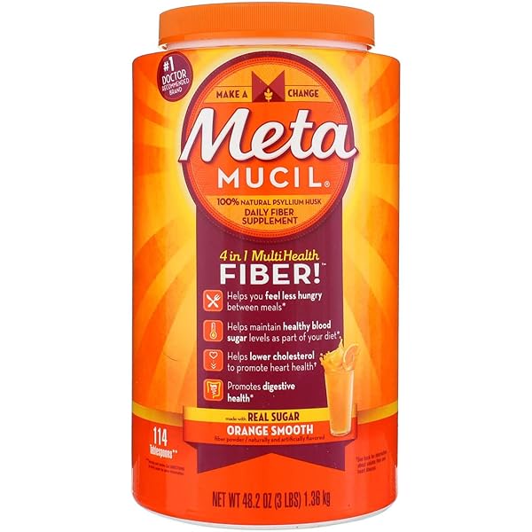 METAMUCIL PSYLLIUM FIBER SUPPLEMENT ORANGE SUGAR SMOOTH TEXTURE POWDER 114 DOSES 114DOS