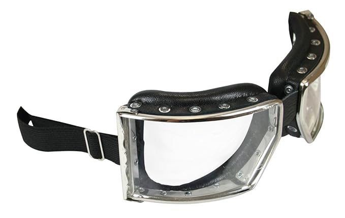 Steampunk Costumes, Outfits for Women Historical Emporium Mens Richthofen Aviator Clear Goggles Black $47.95 AT vintagedancer.com