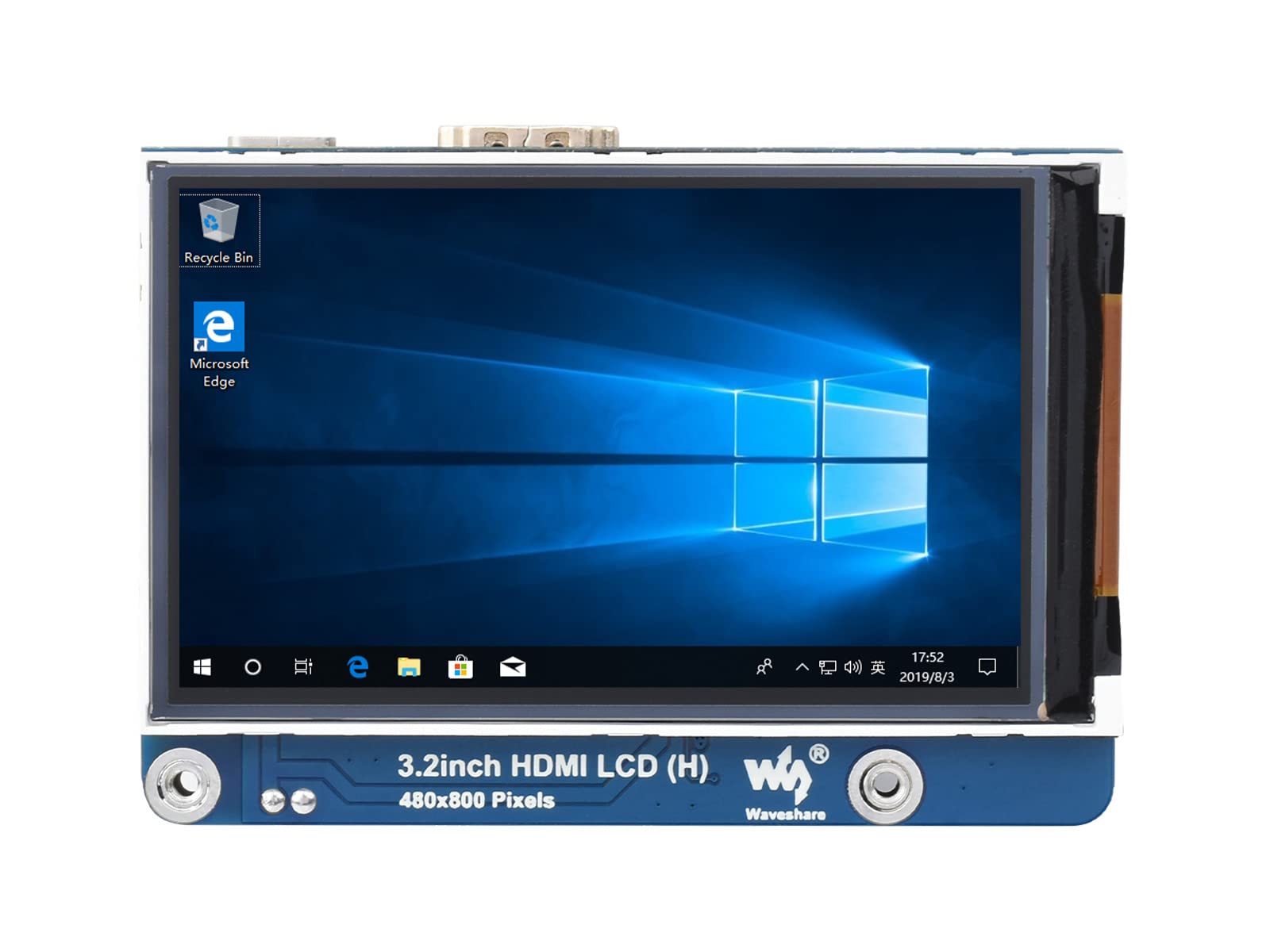 Waveshare 3.2" HDMI IPS LCD (H) 480×800 Resolution Adjustable Brightness No Touch Compatible with Jetson Nano Raspberry Pi 4B/3B+/3A+/3B/Zero,CM3/3+/4 and Desktop Windows