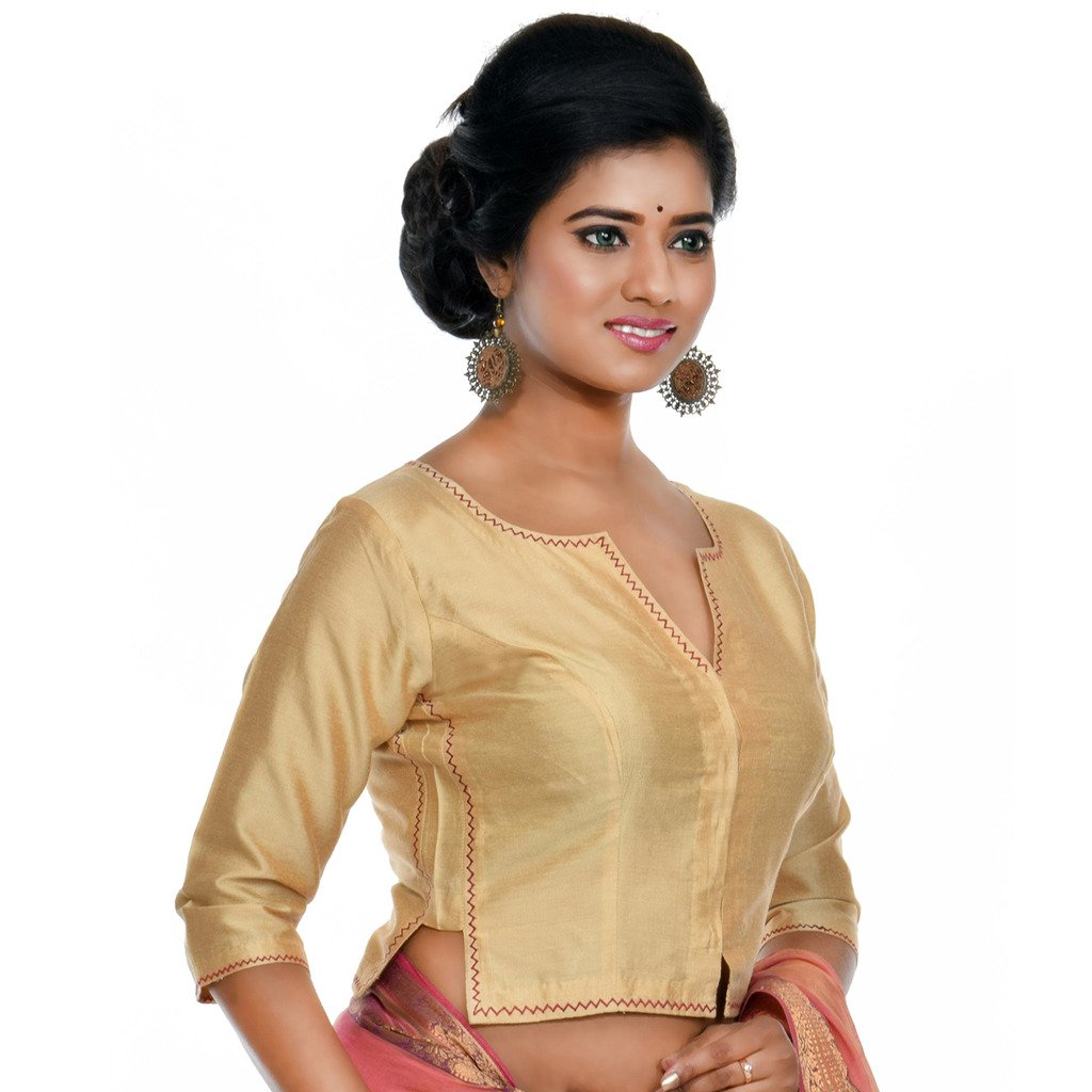 rene beige cotton silk blouse
