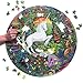 eeBoo's Piece and Love Unicorn Garden 500 Piece Round Circle Jigsaw Puzzle
