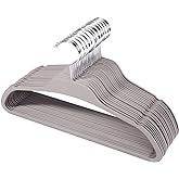 ELONG HOME Plastic Hangers for Clothes, Upgraded Rubber Non Slip Clothes Hangers, Non Velvet Durable Clothing Hangers, 15.7 Inches for Adults Clothes, Gray, 20 Pack