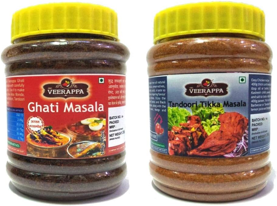 Roast Masala Jars (Ghati Tandoori) -Maharashtrian Ghati Masala-Mutton Chicken Curry Masala-Tandoor-Barbecue-Grill-Bake-Fry Masala 200g x 2 Jars (Pack of 2)