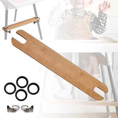 TLBB High Chair Footrest, Adjustable Height Natural Bamboo Baby Highchairs Pedal, Suitable for IKEA Antilop High Chair Footstool