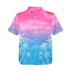 HUGLAZY Tropical Shirt Mens Hawaiian Shirts Short