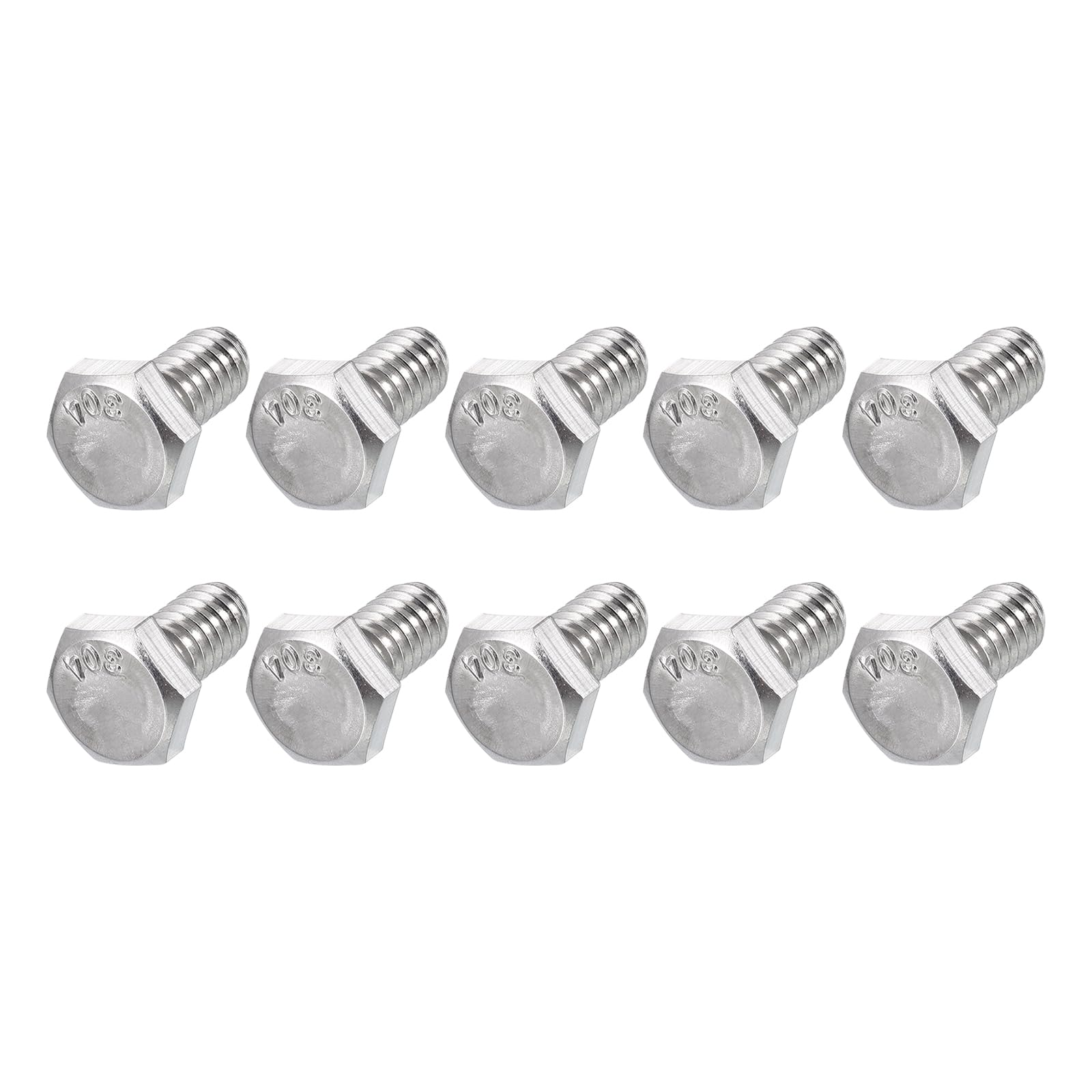 METALLIXITY Hex Head Bolts (1/4-20 x 1/2") 100Pcs, 304 Stainless Steel 18-8, Fully Threaded, External Hex Drive, Plain Finish, Hex Head Screw Bolt, Silver โ image 1