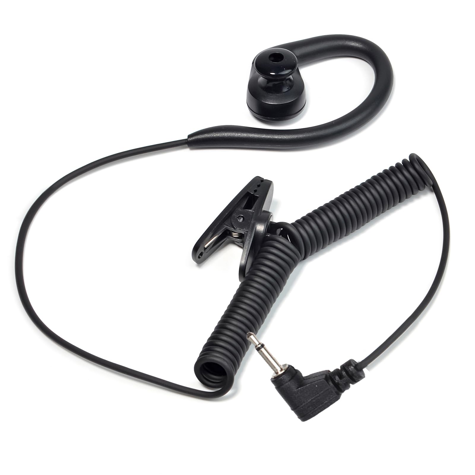 UAYESOK 2.5mm 1 Pin Listen Only Radio Earpiece,Listen/Receiver Only Soft G Shape Ear Hook Security Headset for Walkie Talkie Motorola Kenwood Ham Two Way Radio Transceivers, Police Radio Speaker Mic