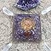 ORGONE Pyramid Amethyst The Flower Life Symbol,ORGONITE Energy Generator Crystal Quartz Point & Exquisite Gemstones & Reiki Energy
