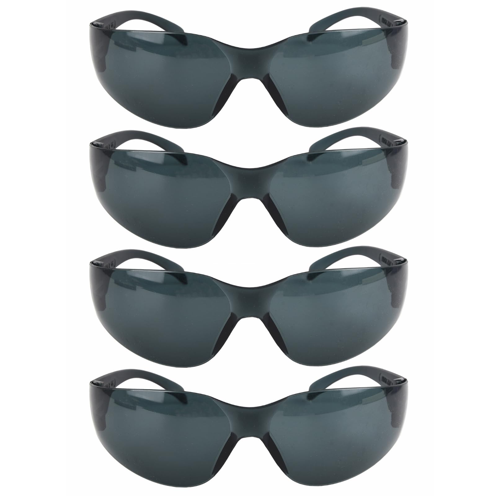 4PCS Safety Glasses, Anti Fog Safety Glasses for Work, nti Scratch Reduction Coating, Reinforced Resistant and Protective Lens, Eye Protection Glasses Safety For Snug Fit (Dark Grey)