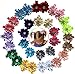 QandSweet 32 Pcs Girls Hair Clips Safety Clip Rhinestone Flower Barrettes for Toddler Girl Teens and Womens